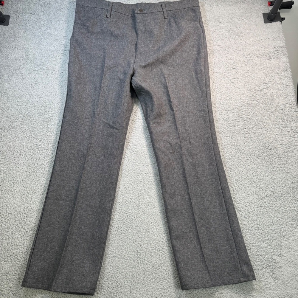 Wrangler 82HG‎ Wrancher Dress Jeans Mens 42x32 Heather Gray Polyester Slacks